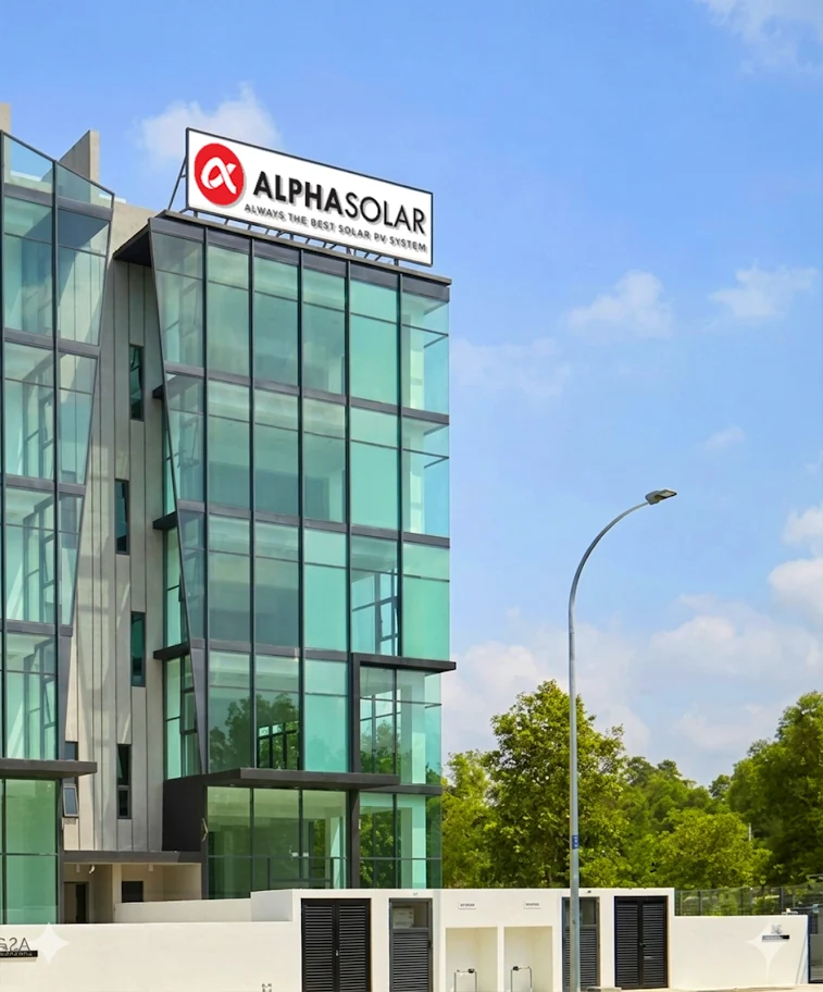 Alpha Solar office building showcasing a trusted solar panel company in Selangor